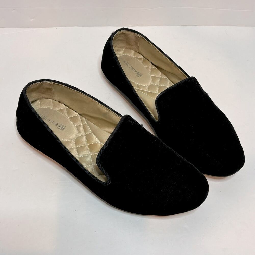 Birdies Black Velvet Loafers